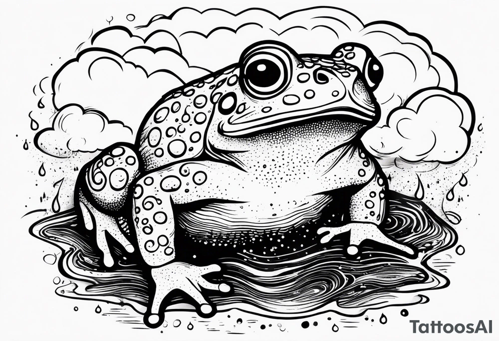 A toad in a thunderstorm tattoo idea