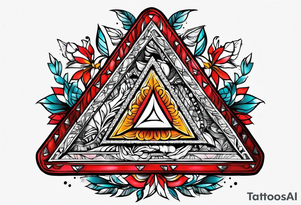 Triangle flag box tattoo idea