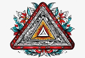 Triangle flag box tattoo idea