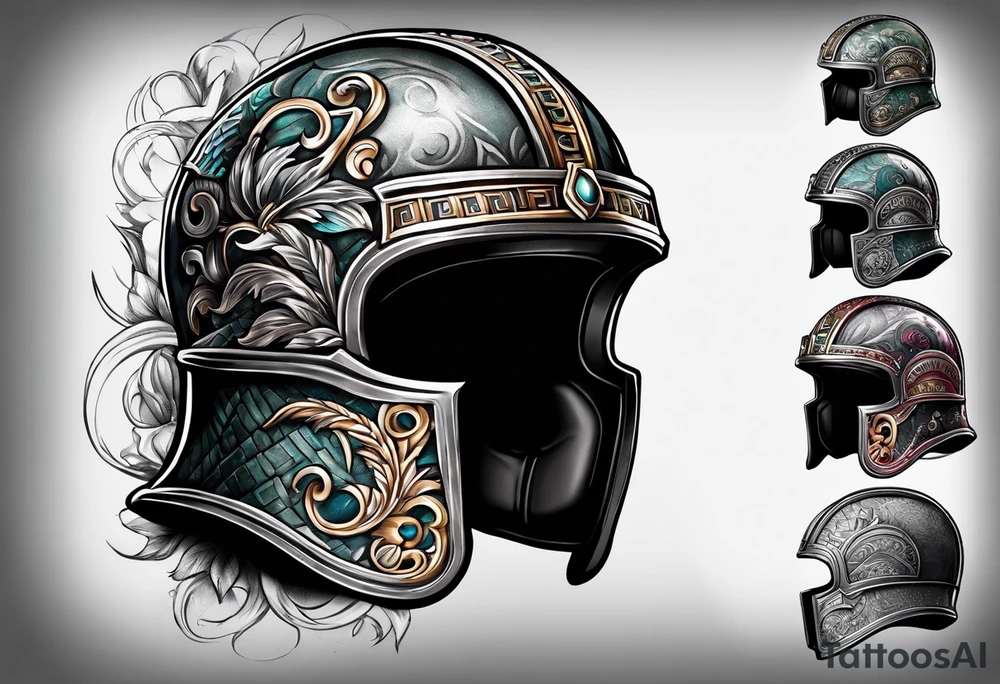 Roman helmet tattoo idea