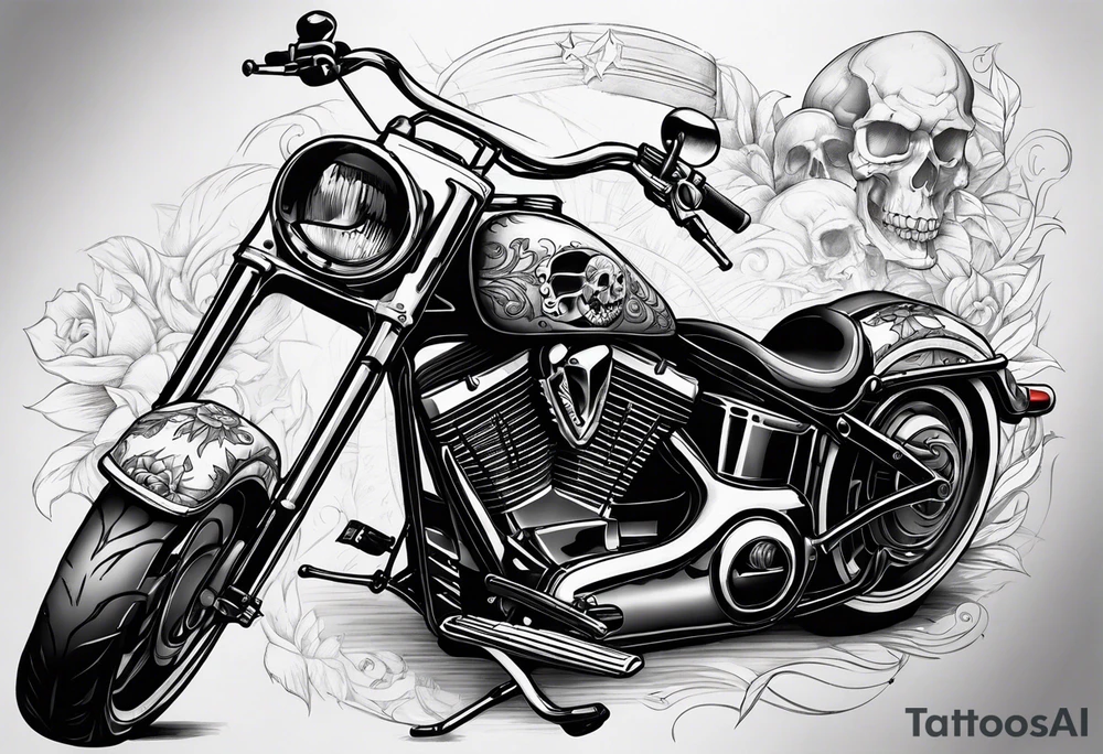 Chopper skull tattoo idea