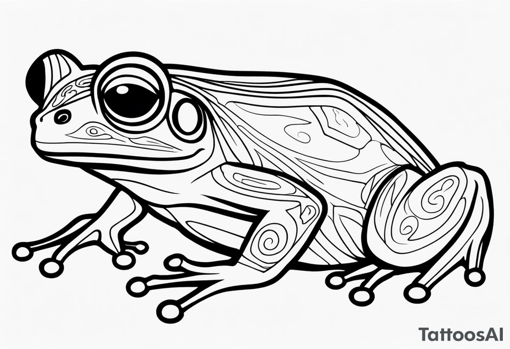 a psychedelic frog tattoo idea