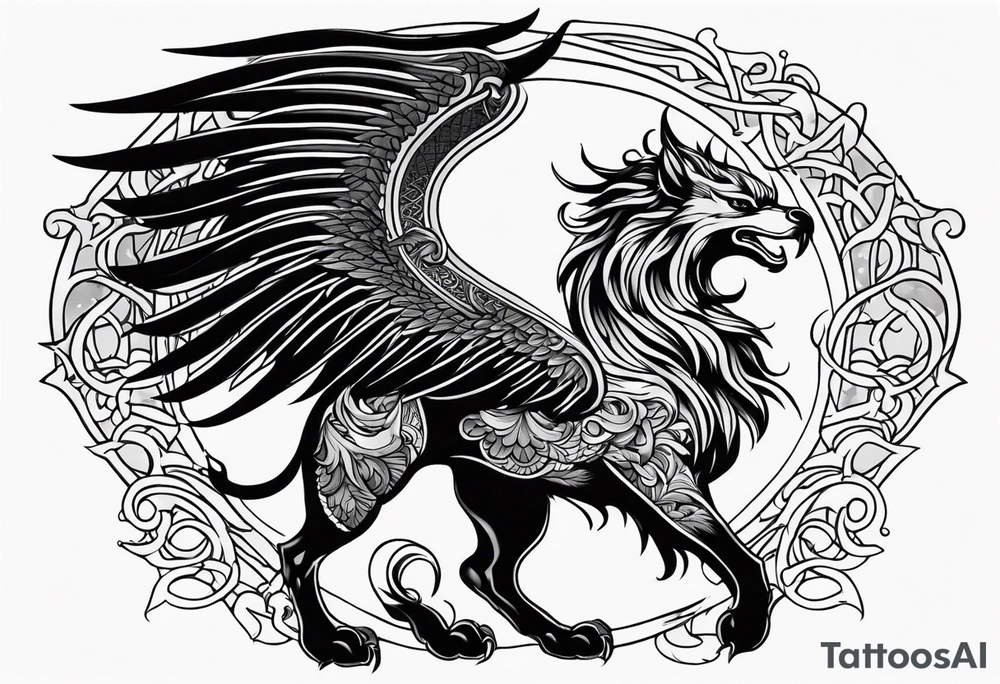 Mythical Griffin tattoo idea