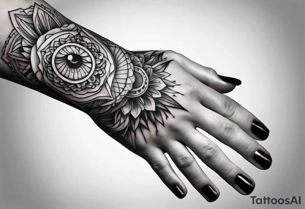 Scary hand tattoo idea