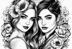 Son and daughter named Poppy and Owen tattoo idea