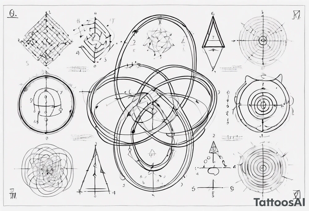 The mathematical friendship graph from graph theory that is cute, shape it like a 6,1 prime knot tattoo idea