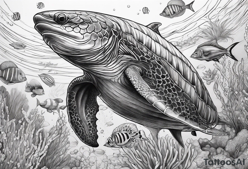 Sea creatures tattoo idea