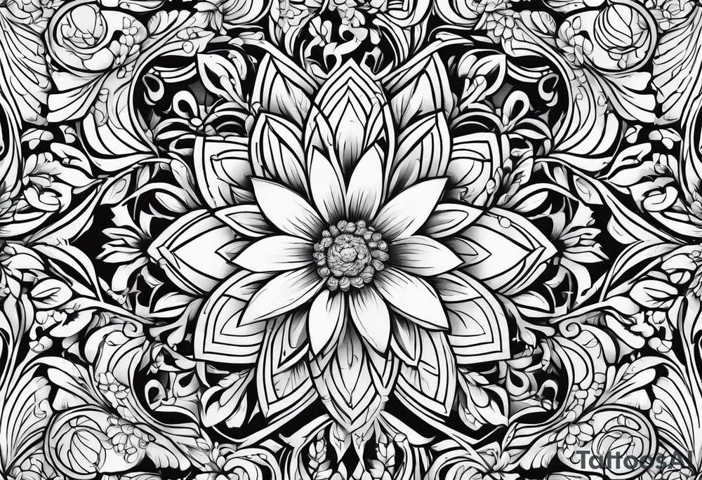 israel town flower swirl vector tattoo idea