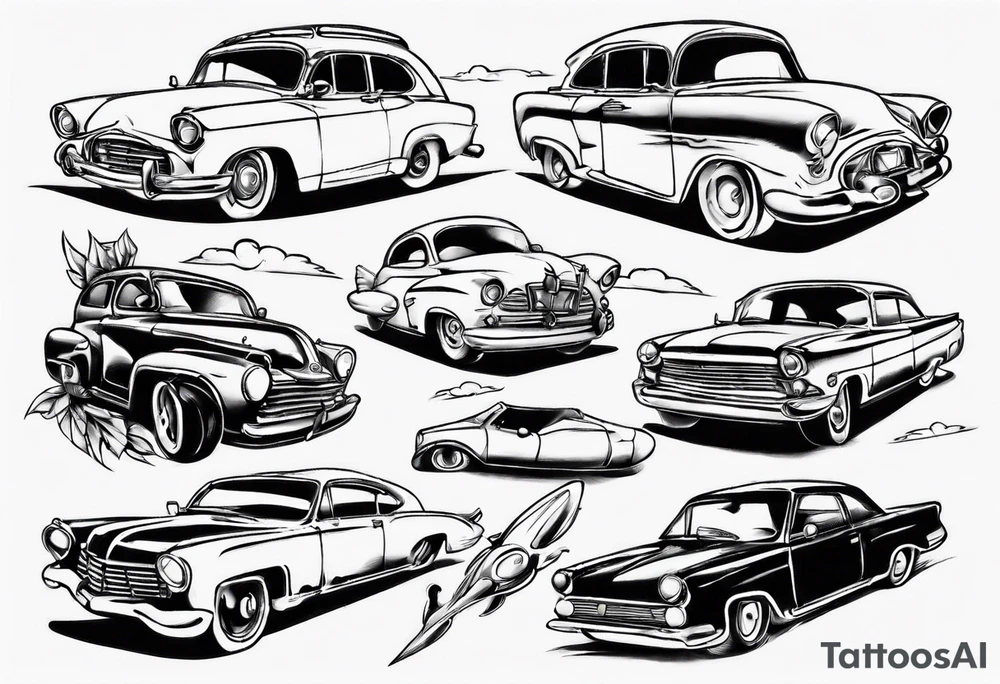 car in the sky tattoo idea