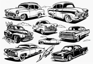 car in the sky tattoo idea