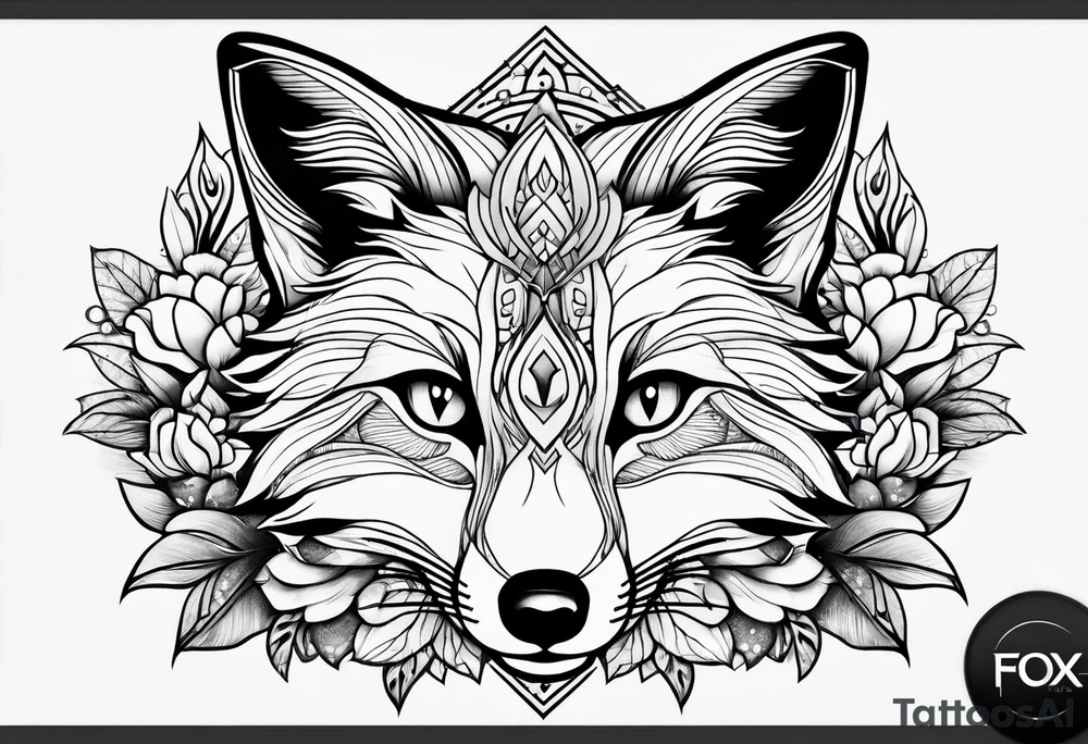 Alluring female fox tattoo idea