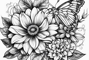 Flowers honeycomb tattoo idea