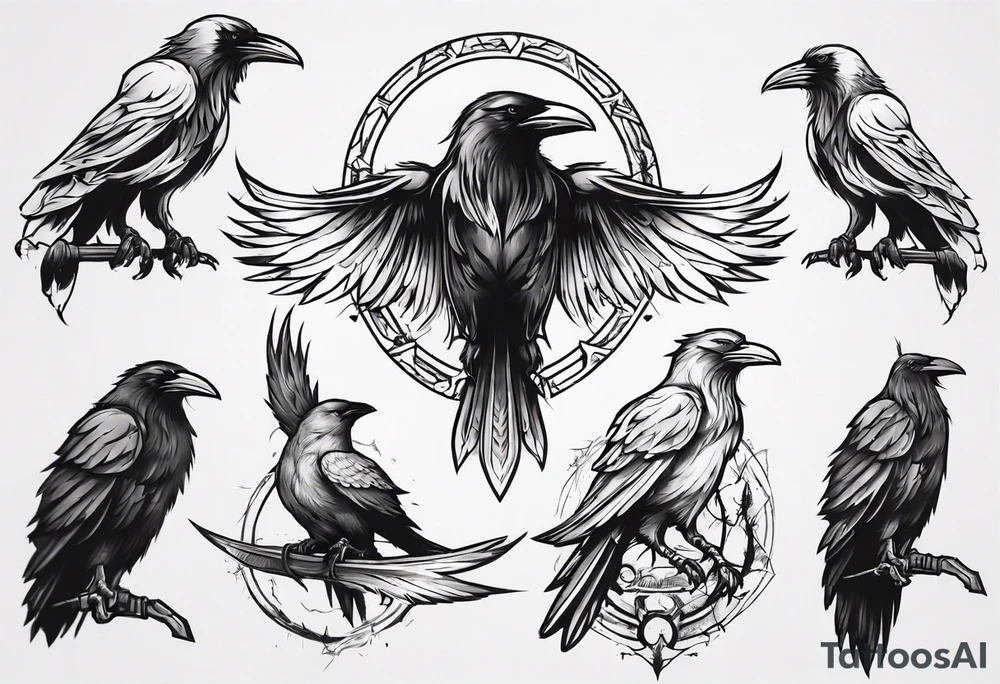 odin ravens tattoo idea