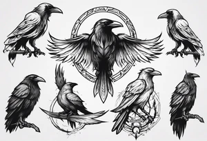 odin ravens tattoo idea