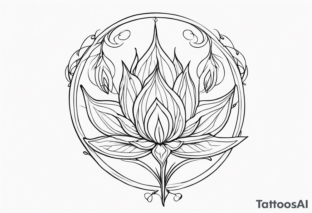 Elvish long flower tattoo idea