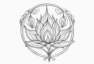 Elvish long flower tattoo idea