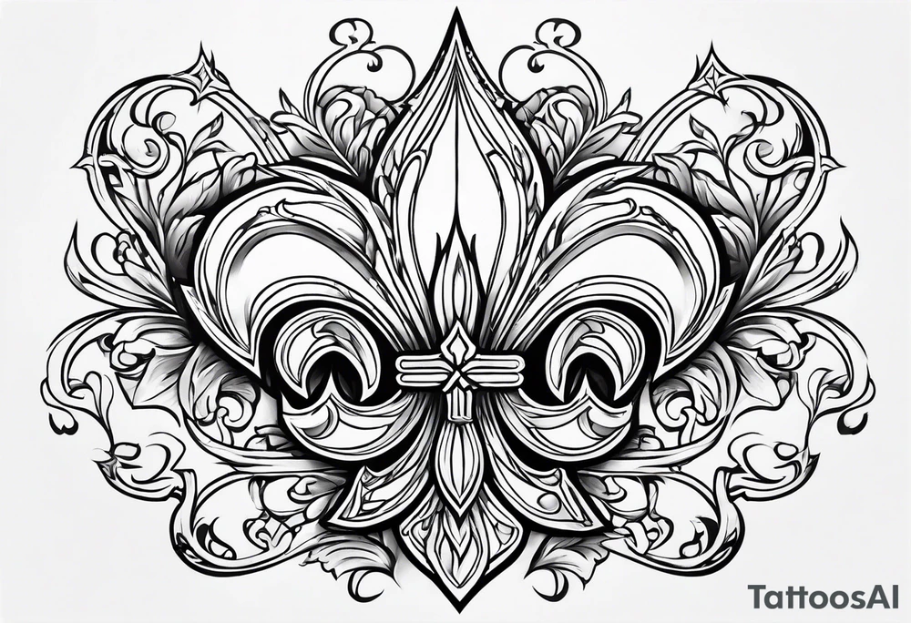 Fleur de lys celtique en flamme tattoo idea