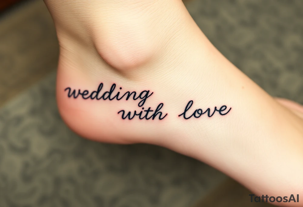 wedding rings tattoo with love tattoo idea