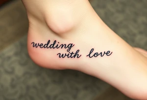 wedding rings tattoo with love tattoo idea