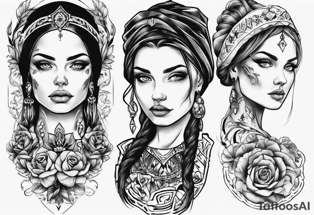 Beautiful Ukrainian Woman tattoo idea