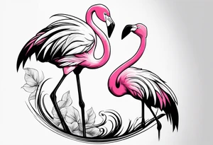 cute flamingo tattoo idea