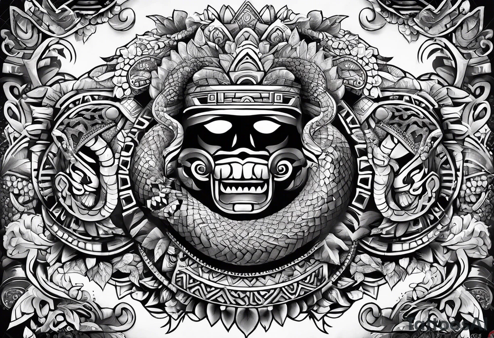 Aztec snake tattoo idea