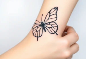 ethereal butterfly with flowing silk ribbons in moonlight tattoo idea