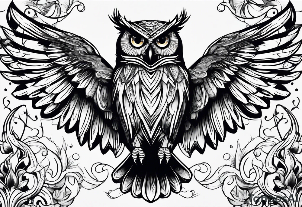 owl with a sheet over its head like a ghost tattoo idea