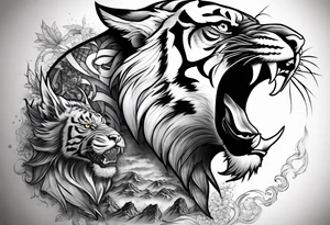 Tiger, Eagle, Samurai tattoo idea