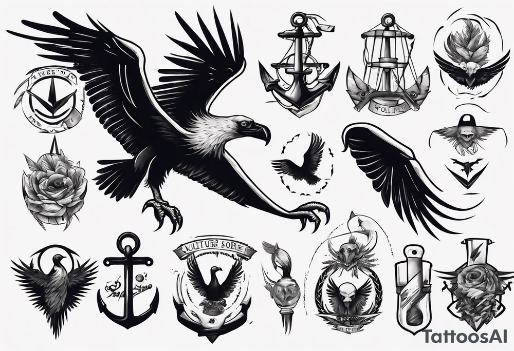 vulture
classic tattoo style tattoo idea
