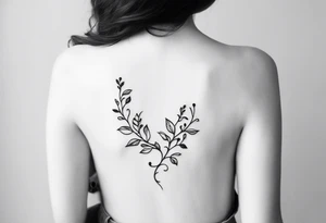 Matching friend tattoos, floral, vines, tiny and minimal, for side of rib tattoo idea