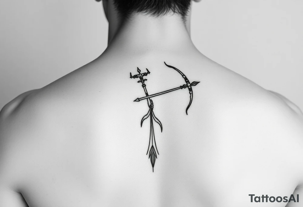 male, Sagittarius, minimalistic in the arm tattoo idea