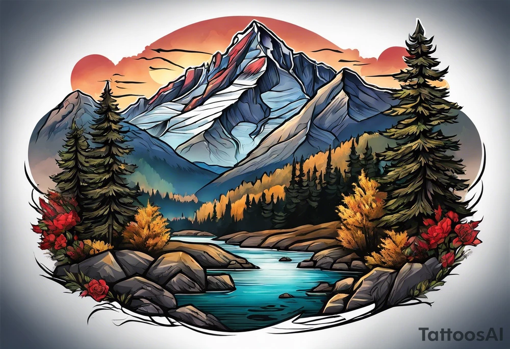 Pennsylvania mountains tattoo idea