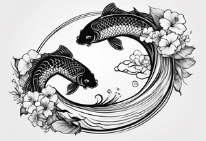enso and koi tattoo idea