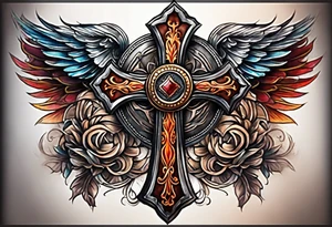 leather cross tattoo idea