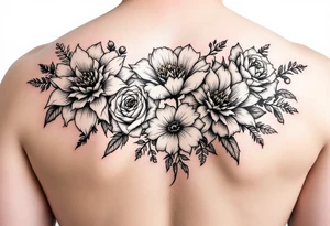 March, July and January birth month flowers with the names Riley, Grace and Regan tattoo idea