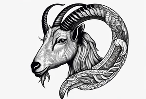 Goat combined with snake tattoo idea