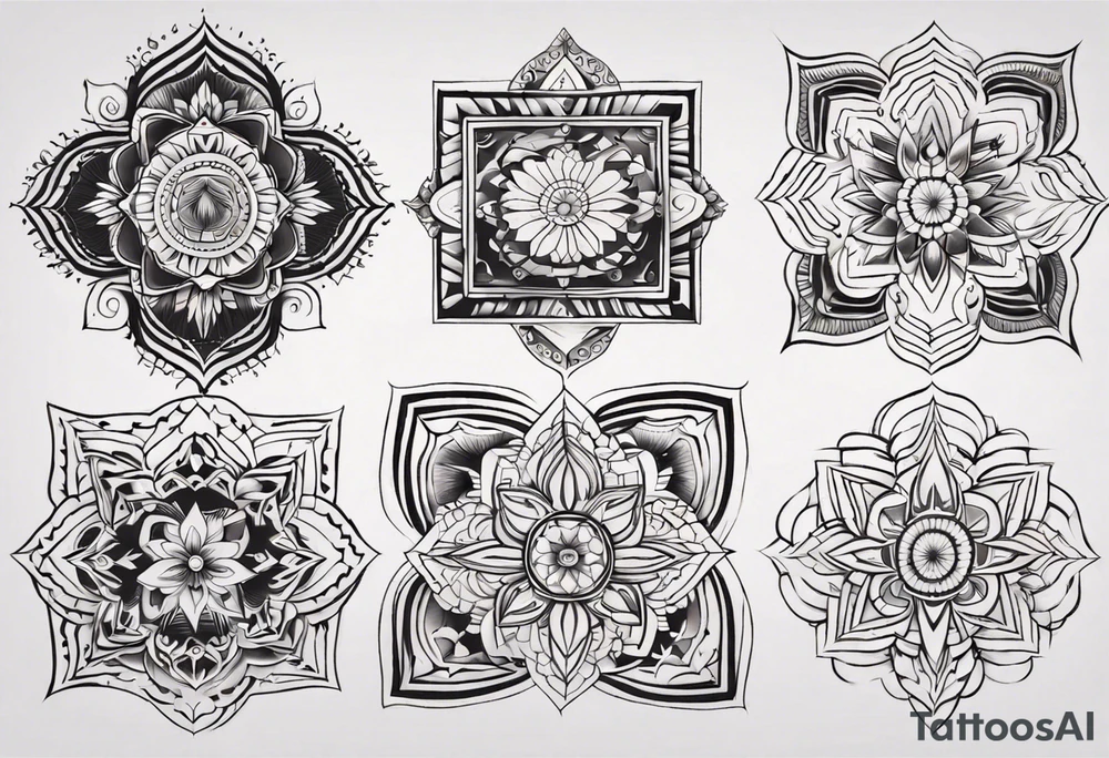 Square Mandala tattoo idea