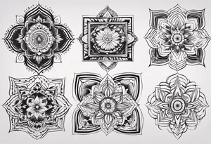 Square Mandala tattoo idea