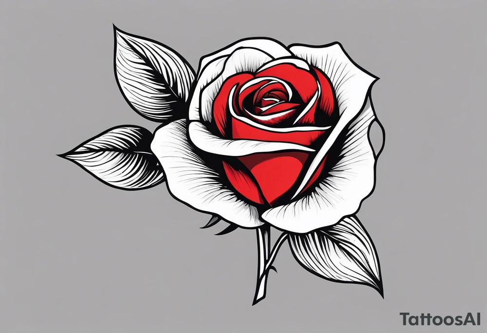 single red rose, black background tattoo idea