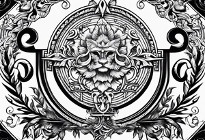 Greek Capital Letter Omega symbol black magic style tattoo idea
