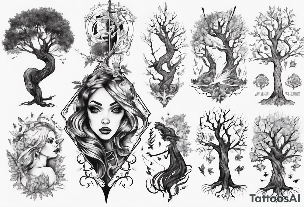 Tree girl tattoo idea