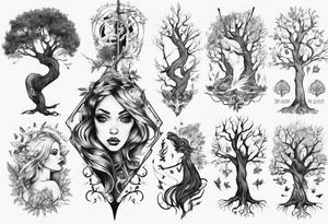 Tree girl tattoo idea