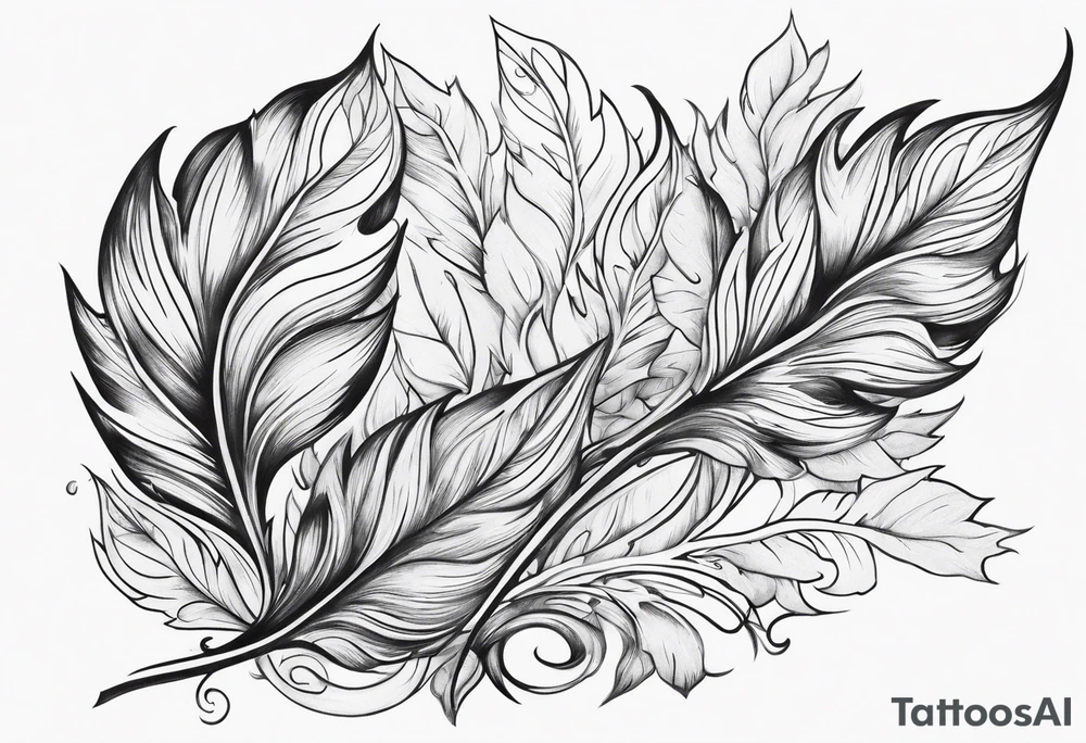 Leaves swirling in the wind tattoo idea
