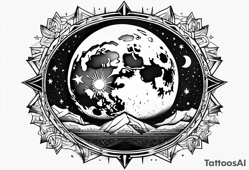 Stars moon tattoo idea