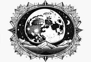 Stars moon tattoo idea