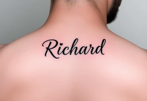 The name Richard in pretty handwriting with a heart for the dot on the i on my neck tattoo idea