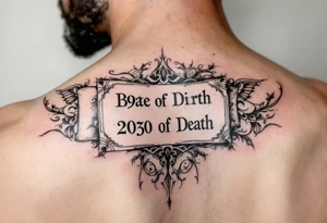 Date of birth and date of death tattoo idea