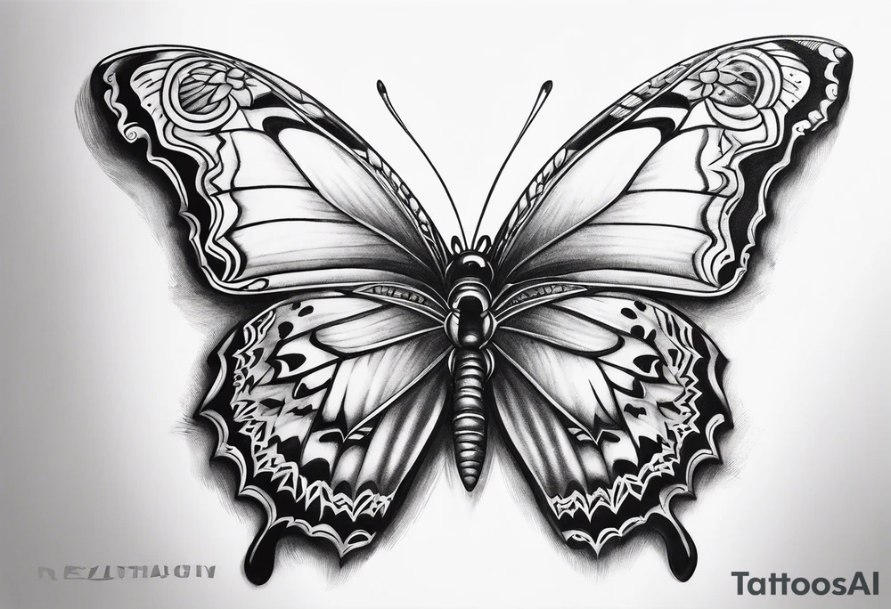 Powerful butterfly, stealth tattoo idea