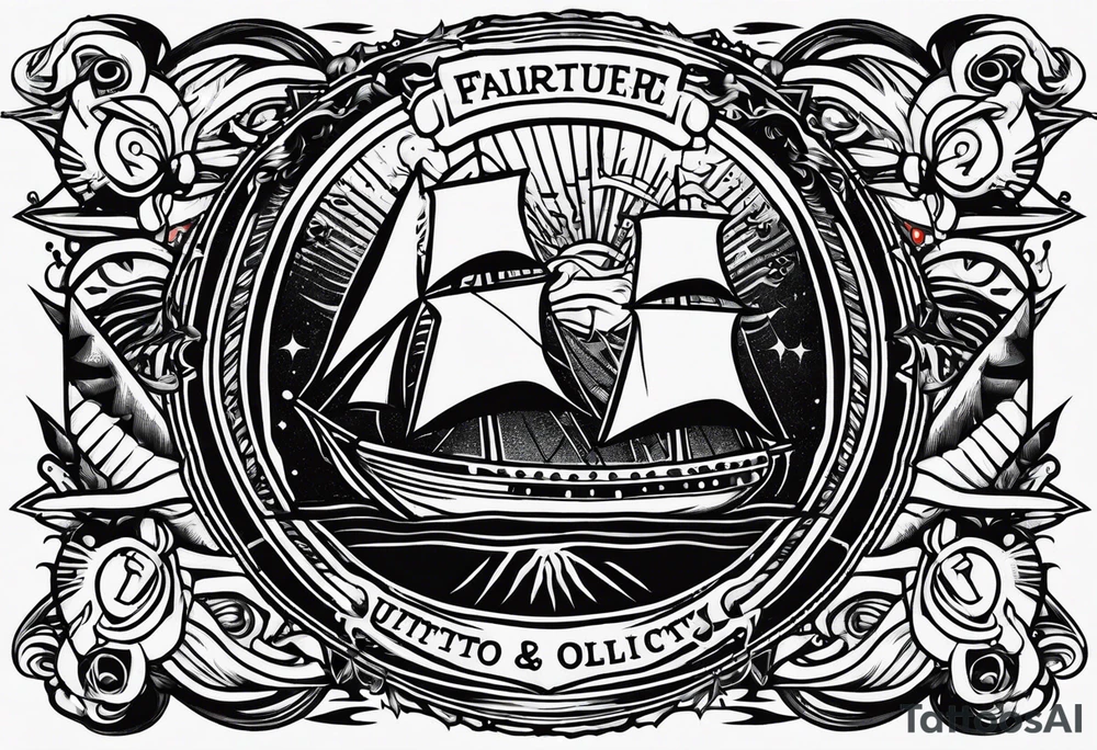 Banner traditional tattoo idea